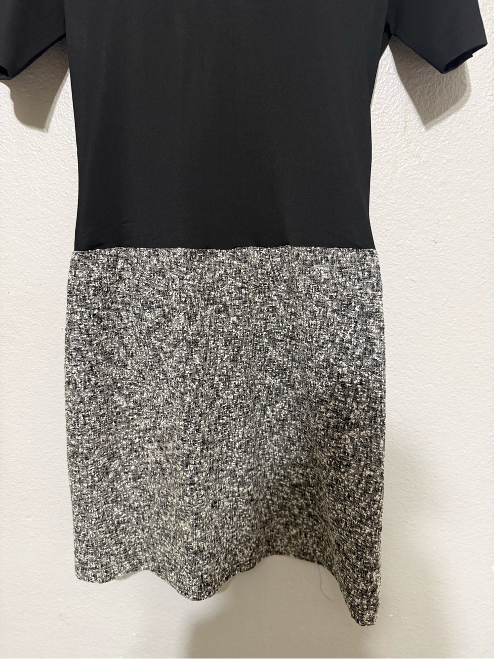 Alberto Makali New York VTG Classic Black & Gray Tweed Knit Short-Sleeve Dress - Picture 5 of 5